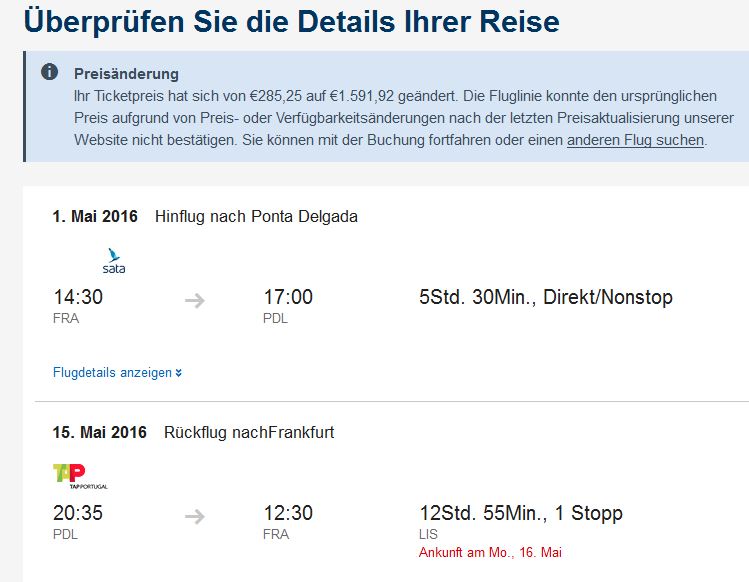 Flugpreis FRA - PDL und zurück.JPG